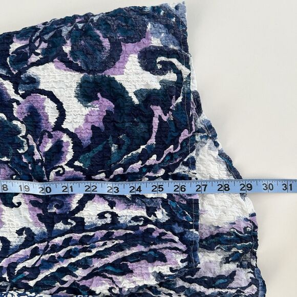 Habitat Clothes to Live In Mixed Print Blouse Size XL Crinkle Artsy 3/4 Sleeve - Picture 8 of 11